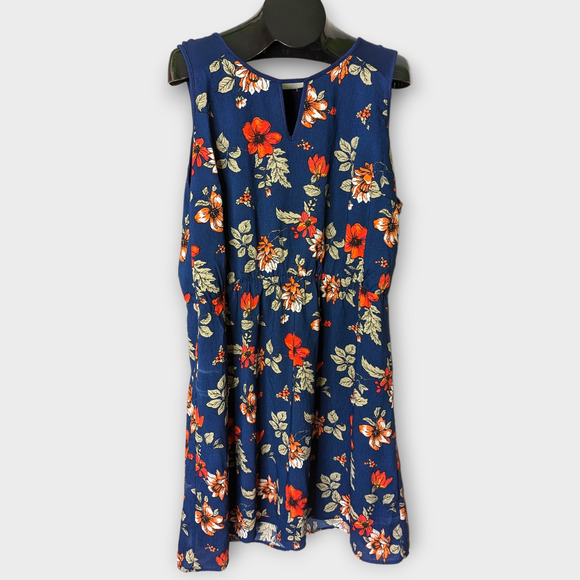 MARKET & SPRUCE Evander Stitch Fix Blue Floral Dress Size Medium NEW - Picture 1 of 9